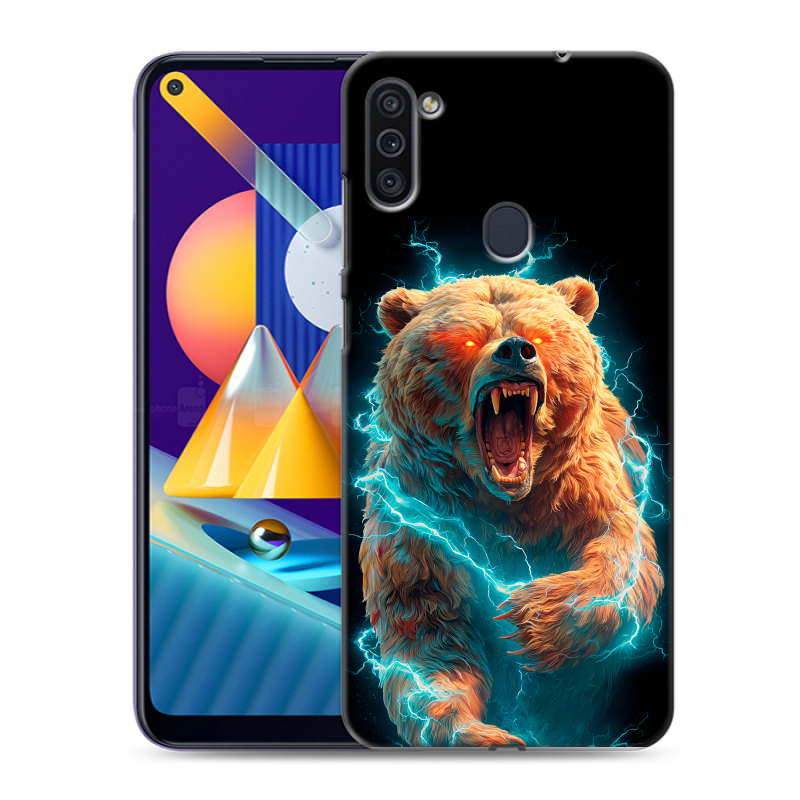 Силиконовый чехол на Samsung Galaxy M11 с принтом Медведь Силиконовый чехол на Samsung Galaxy M11 с принтом Медведь