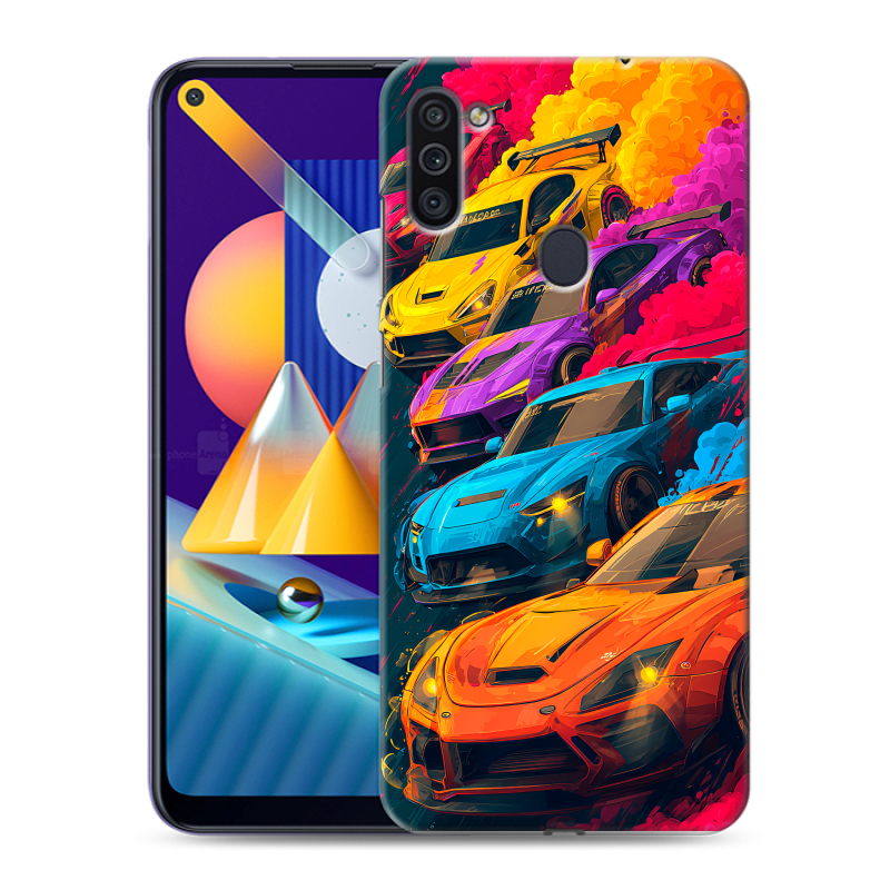 Силиконовый чехол на Samsung Galaxy M11 с принтом Тачки Силиконовый чехол на Samsung Galaxy M11 с принтом Тачки