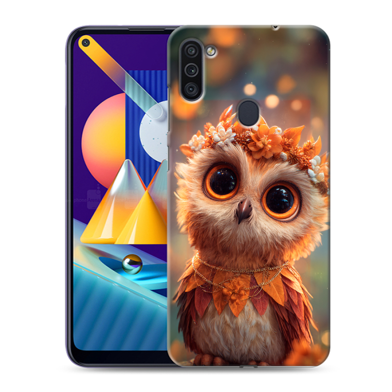 Силиконовый чехол на Samsung Galaxy M11 с принтом Милая сова Силиконовый чехол на Samsung Galaxy M11 с принтом Милая сова