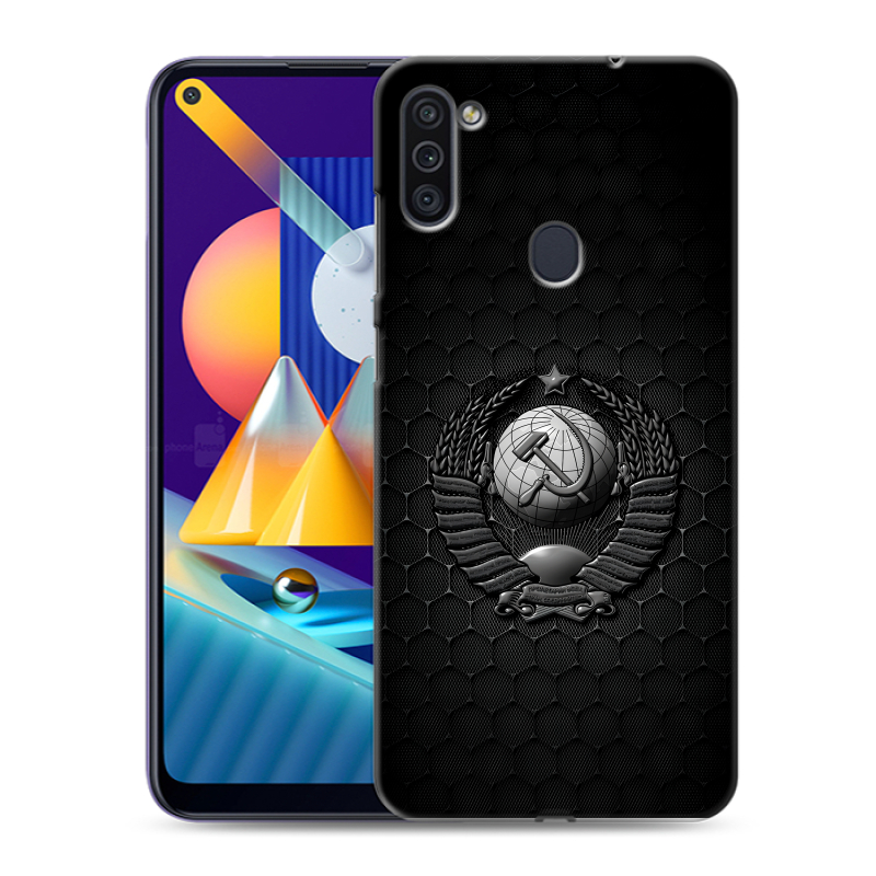 Силиконовый чехол на Samsung Galaxy M11 с принтом Герб Флаг СССР Силиконовый чехол на Samsung Galaxy M11 с принтом Герб Флаг СССР