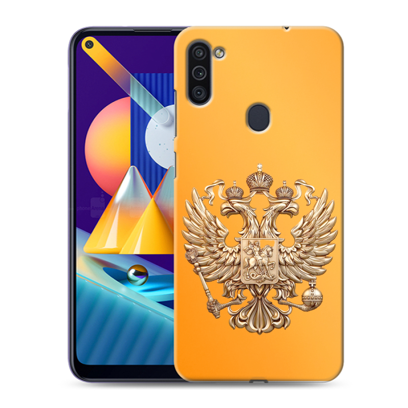 Силиконовый чехол на Samsung Galaxy M11 с принтом Герб Флаг России Силиконовый чехол на Samsung Galaxy M11 с принтом Герб Флаг России