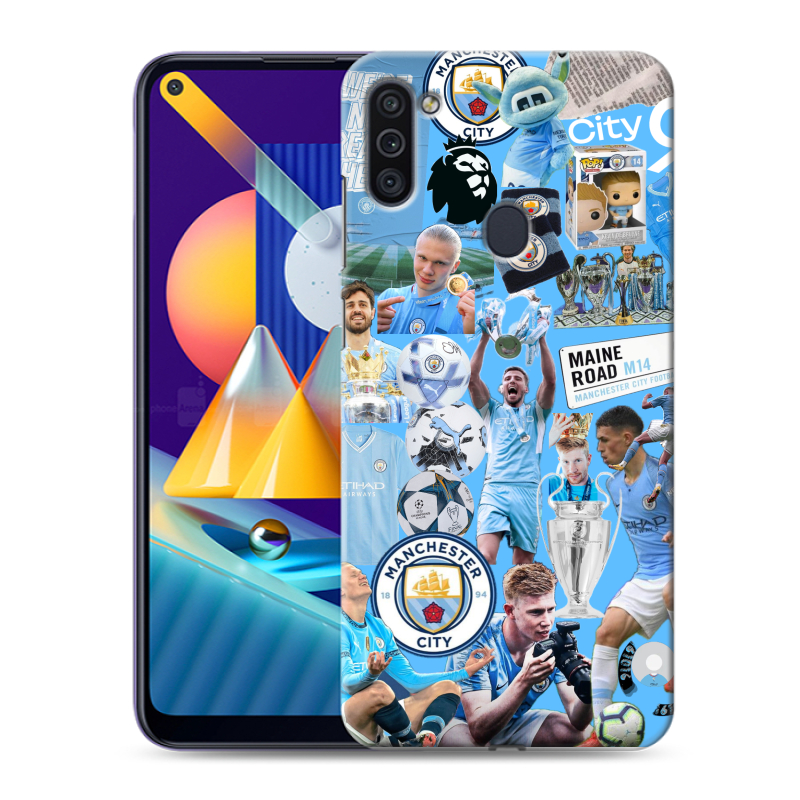 Силиконовый чехол на Samsung Galaxy M11 с принтом Man City Манчестер Сити Силиконовый чехол на Samsung Galaxy M11 с принтом Man City Манчестер Сити