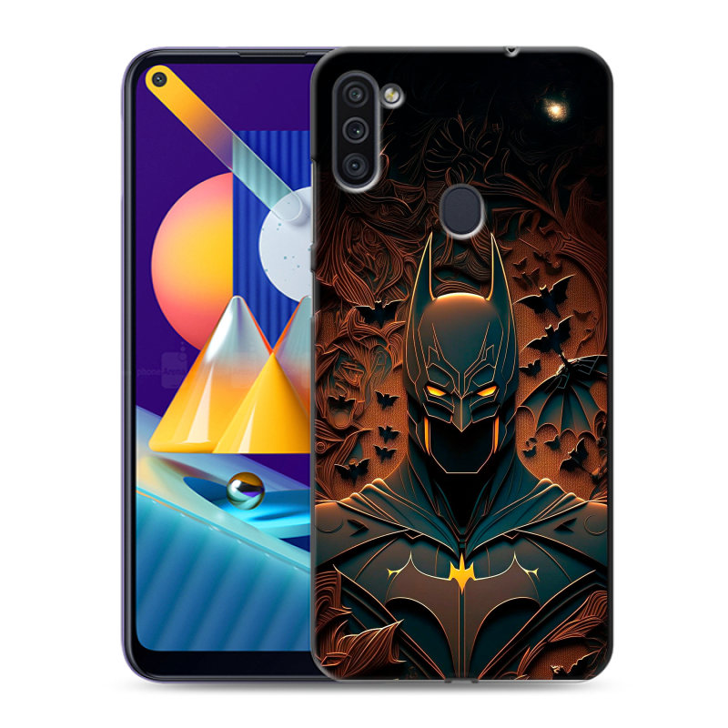 Силиконовый чехол на Samsung Galaxy M11 с принтом Batman Бэтмен Силиконовый чехол на Samsung Galaxy M11 с принтом Batman Бэтмен