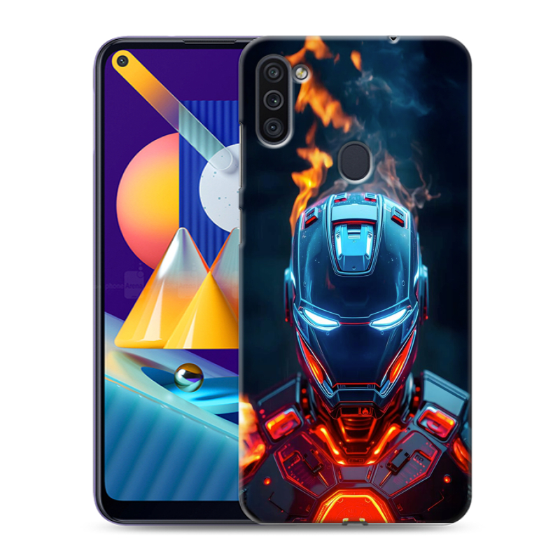 Пластиковый чехол на Samsung Galaxy M11 с принтом IronMan Железный человек Пластиковый чехол на Samsung Galaxy M11 с принтом IronMan Железный человек