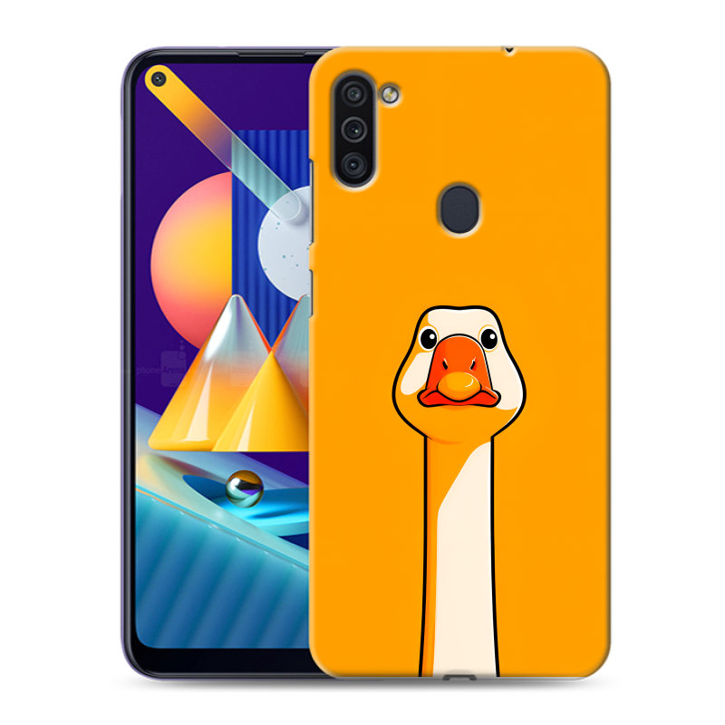 Пластиковый чехол на Samsung Galaxy M11 с принтом Смешная утка Пластиковый чехол на Samsung Galaxy M11 с принтом Смешная утка