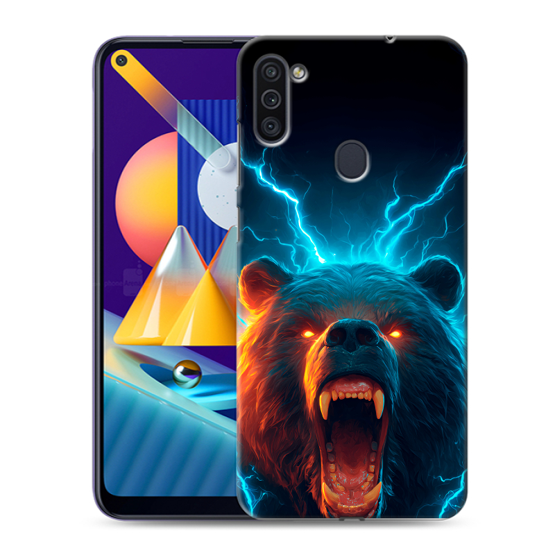 Силиконовый чехол на Samsung Galaxy M11 с принтом Медведь Силиконовый чехол на Samsung Galaxy M11 с принтом Медведь