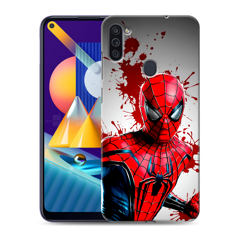 Силиконовый чехол на Samsung Galaxy M11 с принтом Spiderman Человек паук Силиконовый чехол на Samsung Galaxy M11 с принтом Spiderman Человек паук