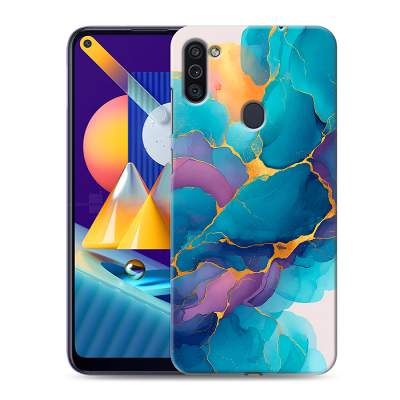 Силиконовый чехол на Samsung Galaxy M11 с принтом Мрамор блестки Силиконовый чехол на Samsung Galaxy M11 с принтом Мрамор блестки