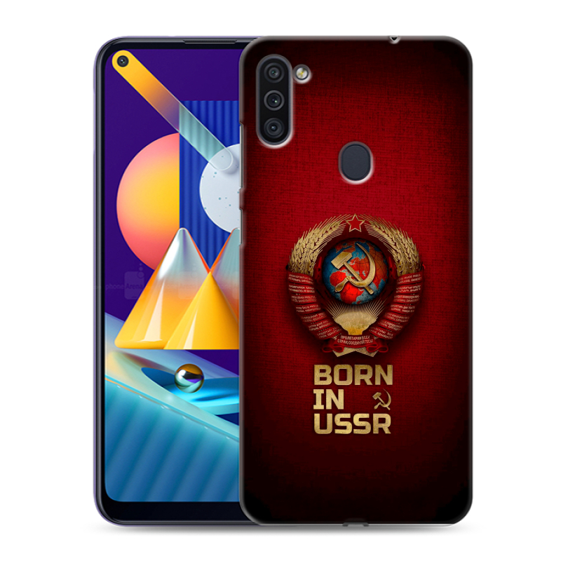 Силиконовый чехол на Samsung Galaxy M11 с принтом Флаг Герб СССР Силиконовый чехол на Samsung Galaxy M11 с принтом Флаг Герб СССР