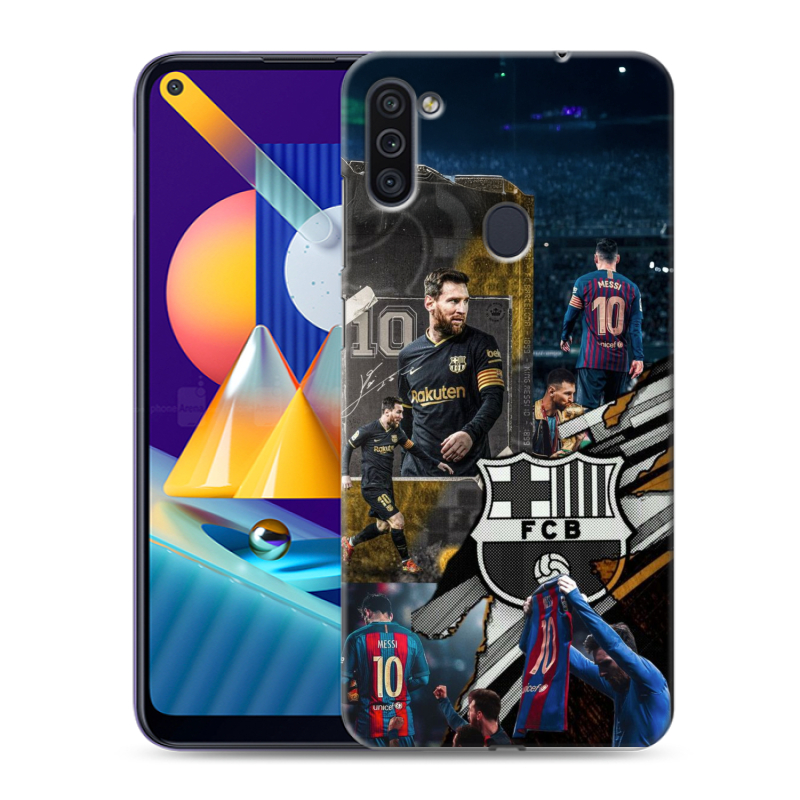 Пластиковый чехол на Samsung Galaxy M11 с принтом Messi Barcelona Пластиковый чехол на Samsung Galaxy M11 с принтом Messi Barcelona