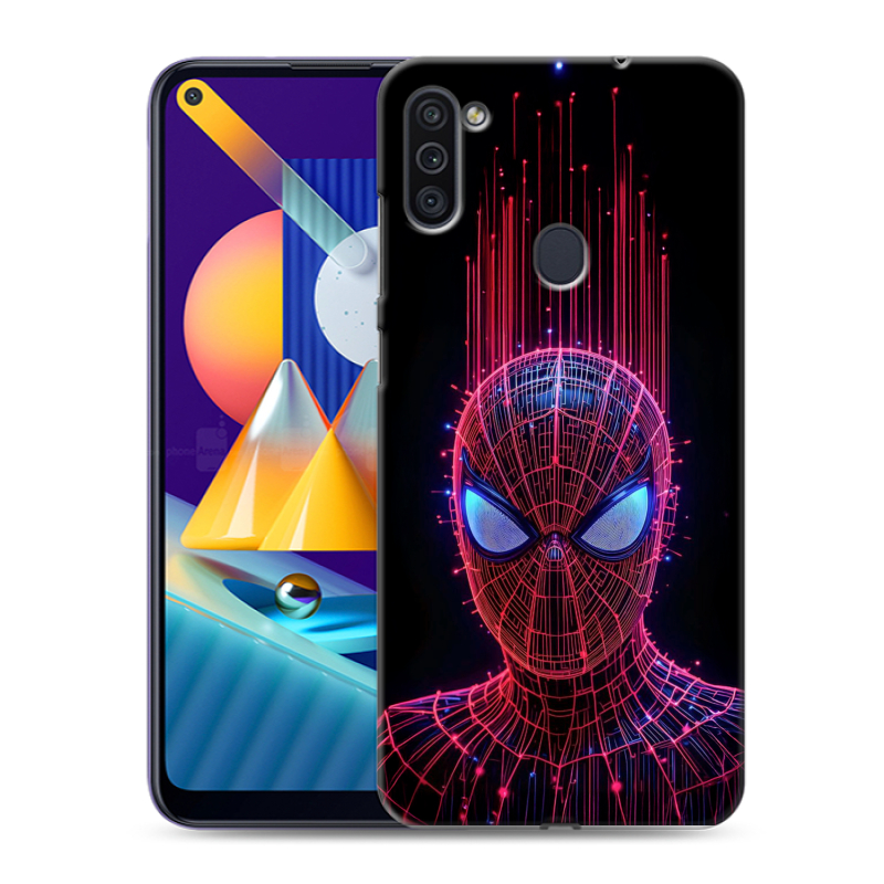 Пластиковый чехол на Samsung Galaxy M11 с принтом Spiderman Человек паук Пластиковый чехол на Samsung Galaxy M11 с принтом Spiderman Человек паук