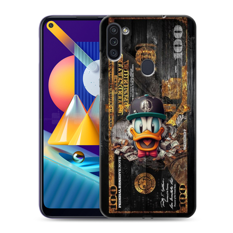 Силиконовый чехол на Samsung Galaxy M11 с принтом Дональд Дак Доллар Силиконовый чехол на Samsung Galaxy M11 с принтом Дональд Дак Доллар