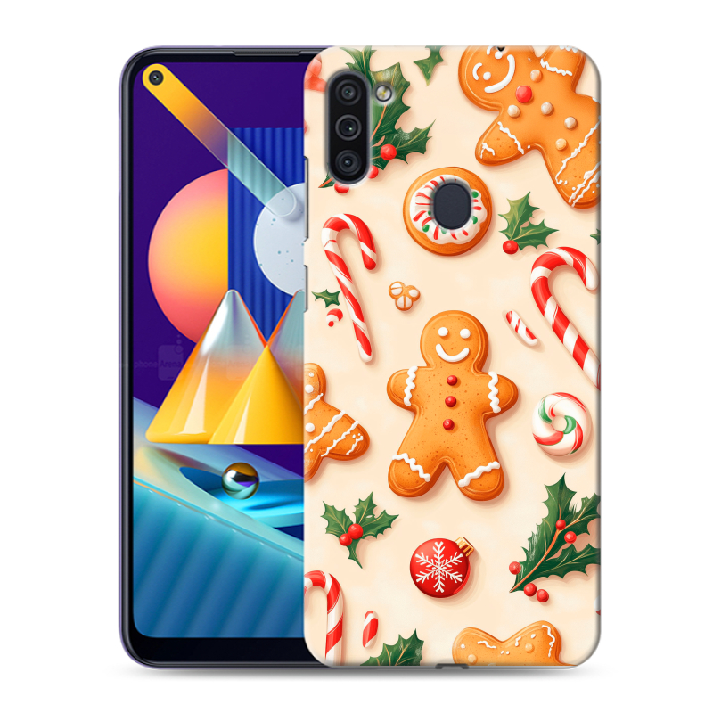 Силиконовый противоударный чехол на Samsung Galaxy M11 с принтом Новый год Силиконовый противоударный чехол на Samsung Galaxy M11 с принтом Новый год