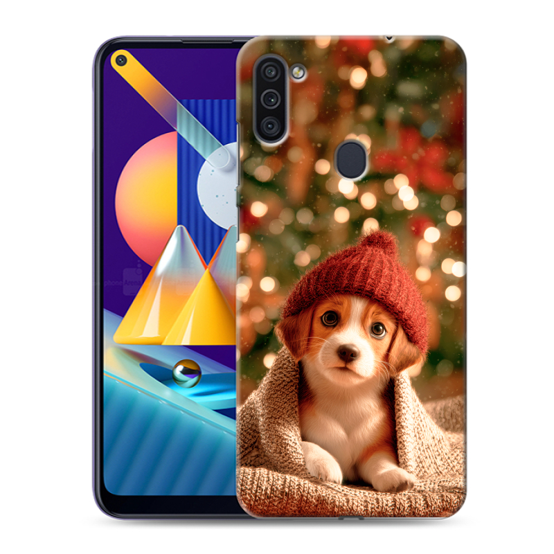 Силиконовый противоударный чехол на Samsung Galaxy M11 с принтом Новый год Силиконовый противоударный чехол на Samsung Galaxy M11 с принтом Новый год