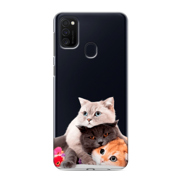 Силиконовый чехол на Samsung Galaxy M21 с принтом Кошки