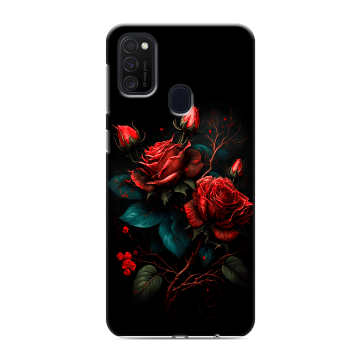 Силиконовый чехол на Samsung Galaxy M21 с принтом Розы красные Силиконовый чехол на Samsung Galaxy M21 с принтом Розы красные