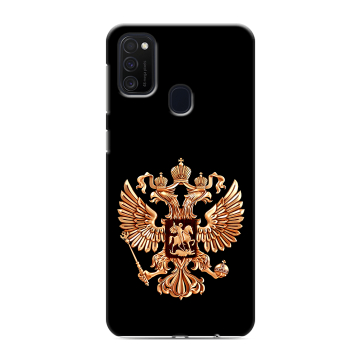 Силиконовый чехол на Samsung Galaxy M21 с принтом Герб России золотой Силиконовый чехол на Samsung Galaxy M21 с принтом Герб России золотой