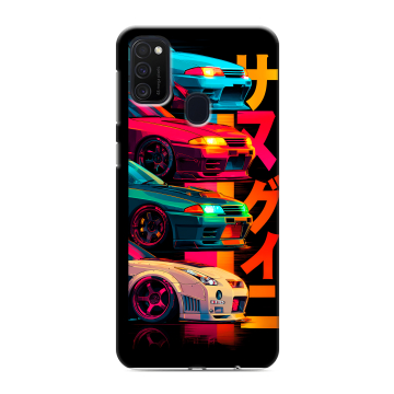 Силиконовый чехол на Samsung Galaxy M21 с принтом Гоночные машины Силиконовый чехол на Samsung Galaxy M21 с принтом Гоночные машины