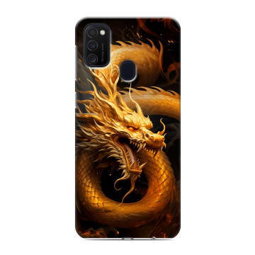 Силиконовый чехол на Samsung Galaxy M21 с принтом Золотой дракон Силиконовый чехол на Samsung Galaxy M21 с принтом Золотой дракон