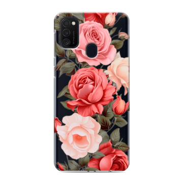 Силиконовый чехол на Samsung Galaxy M21 с принтом Розы Силиконовый чехол на Samsung Galaxy M21 с принтом Розы