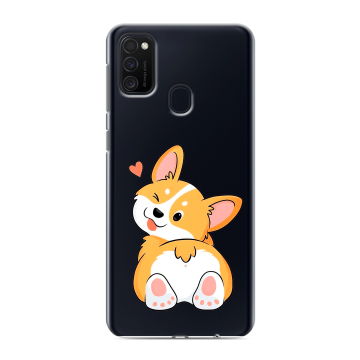 Силиконовый чехол на Samsung Galaxy M21 с принтом Корги Силиконовый чехол на Samsung Galaxy M21 с принтом Корги