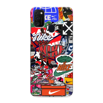 Силиконовый чехол на Samsung Galaxy M21 с принтом Найк Nike яркий Силиконовый чехол на Samsung Galaxy M21 с принтом Найк Nike яркий