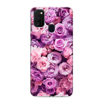 Силиконовый чехол на Samsung Galaxy M21 с принтом лавандовые розы Силиконовый чехол на Samsung Galaxy M21 с принтом лавандовые розы