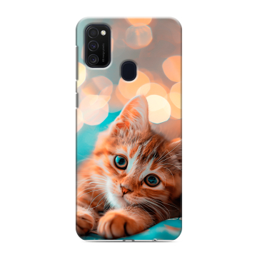Силиконовый чехол на Samsung Galaxy M21 с принтом котик Силиконовый чехол на Samsung Galaxy M21 с принтом котик