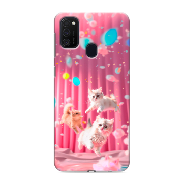 Силиконовый чехол на Samsung Galaxy M21 с принтом милые котики Силиконовый чехол на Samsung Galaxy M21 с принтом милые котики