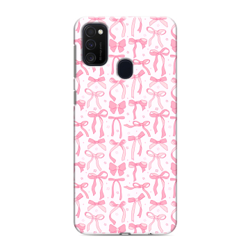 Силиконовый чехол на Samsung Galaxy M21 с принтом Розовые бантики Силиконовый чехол на Samsung Galaxy M21 с принтом Розовые бантики