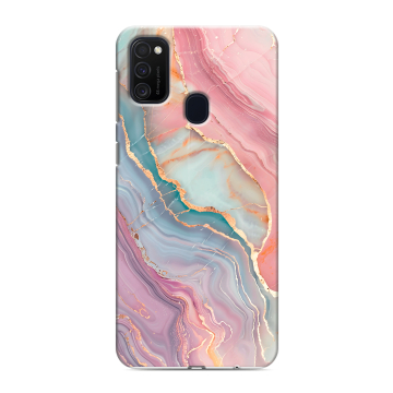 Силиконовый чехол на Samsung Galaxy M21 с принтом розовый мрамор Силиконовый чехол на Samsung Galaxy M21 с принтом розовый мрамор