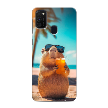 Силиконовый чехол на Samsung Galaxy M21 с принтом Капибара