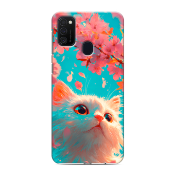 Силиконовый чехол на Samsung Galaxy M21 с принтом Красивый кот Силиконовый чехол на Samsung Galaxy M21 с принтом Красивый кот