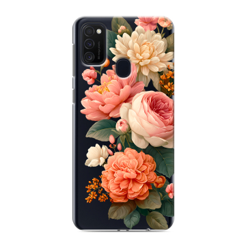 Силиконовый чехол на Samsung Galaxy M21 с принтом цветы Силиконовый чехол на Samsung Galaxy M21 с принтом цветы
