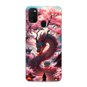 Силиконовый чехол на Samsung Galaxy M21 с принтом Дракон Японский Силиконовый чехол на Samsung Galaxy M21 с принтом Дракон Японский