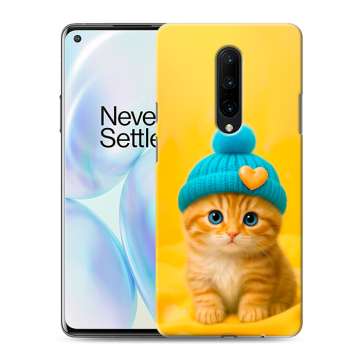 Силиконовый чехол на OnePlus 8 с принтом Котенок в шапке