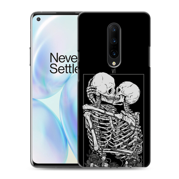 Силиконовый чехол на OnePlus 8 с принтом Поцелуй скелетов Силиконовый чехол на OnePlus 8 с принтом Поцелуй скелетов