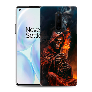 Силиконовый чехол на OnePlus 8 с принтом Скелет и карты Силиконовый чехол на OnePlus 8 с принтом Скелет и карты