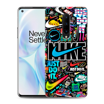 Силиконовый чехол на OnePlus 8 с принтом найк nike черный Силиконовый чехол на OnePlus 8 с принтом найк nike черный