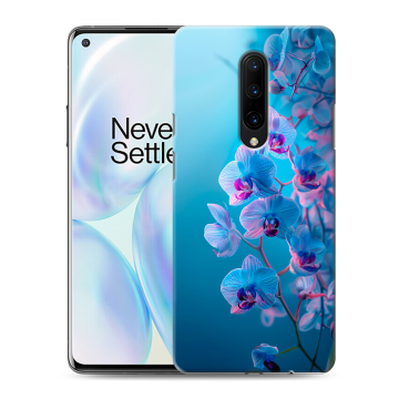 Силиконовый чехол на OnePlus 8 с принтом голубые орхидеи Силиконовый чехол на OnePlus 8 с принтом голубые орхидеи