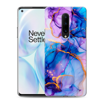 Силиконовый чехол на OnePlus 8 с принтом синий мрамор Силиконовый чехол на OnePlus 8 с принтом синий мрамор