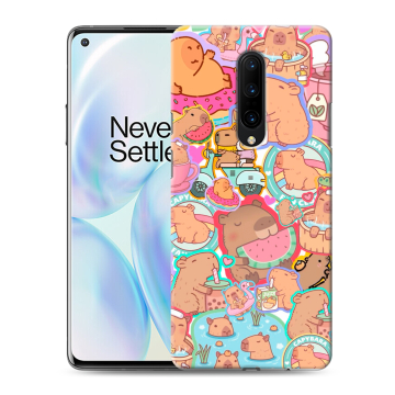 Силиконовый чехол на OnePlus 8 с принтом капибары