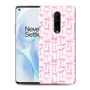 Силиконовый чехол на OnePlus 8 с принтом Розовые бантики