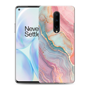 Силиконовый чехол на OnePlus 8 с принтом розовый мрамор Силиконовый чехол на OnePlus 8 с принтом розовый мрамор