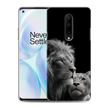 Силиконовый чехол на OnePlus 8 с принтом Лев кошки