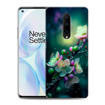 Силиконовый чехол на OnePlus 8 с принтом Цветы и мрамор