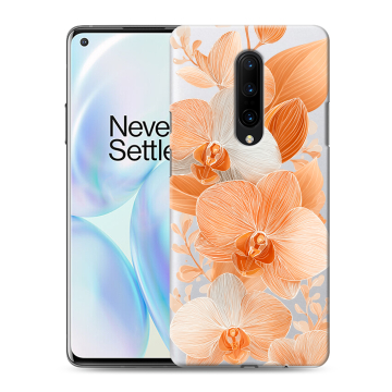 Силиконовый чехол на OnePlus 8 с принтом Бежевые цветы