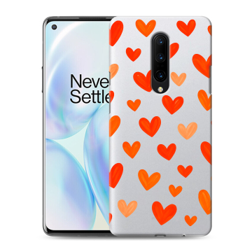Силиконовый чехол на OnePlus 8 с принтом Сердечки