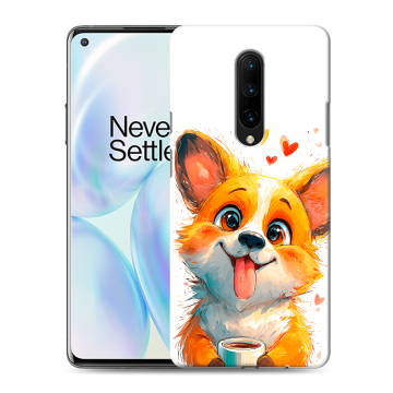 Силиконовый чехол на OnePlus 8 с принтом корги Силиконовый чехол на OnePlus 8 с принтом корги