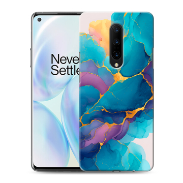 Силиконовый чехол на OnePlus 8 с принтом Мрамор блестки